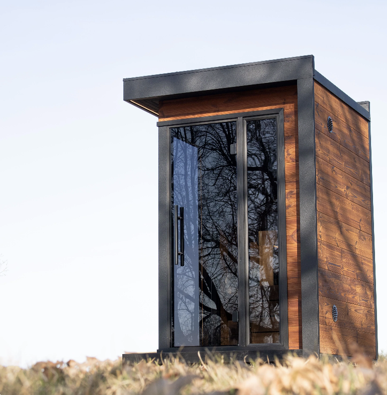 Max Heater Terra 04 – Nordic Glass-Wood Outdoor Sauna: Panoramic Luxury for Home Wellness