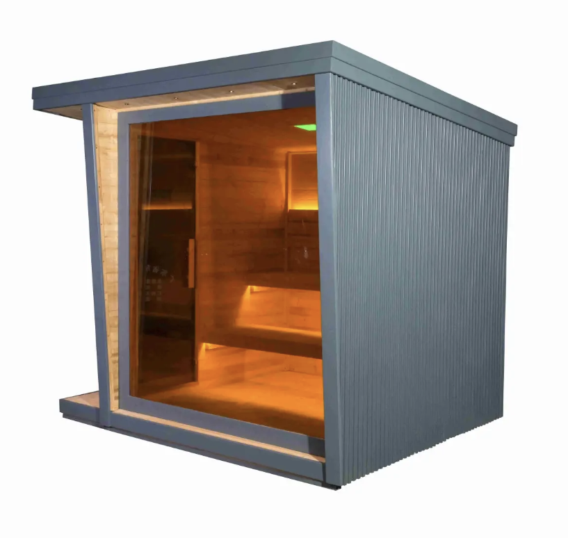 Max Heater 4-Person Carbonized Spruce Sauna – A Refined Indoor Home Retreat-5