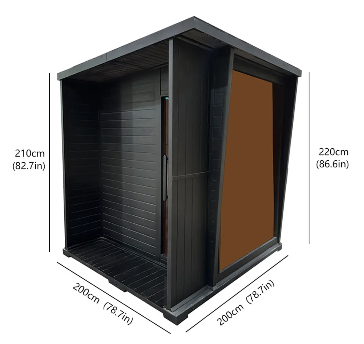 Max Heater Sleek Black Cube Outdoor Sauna – A Sophisticated Sanctuary for the Modern Garden-3