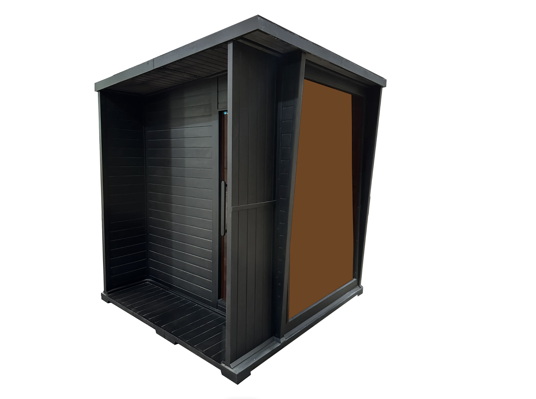 Max Heater Sleek Black Cube Outdoor Sauna – A Sophisticated Sanctuary for the Modern Garden-8
