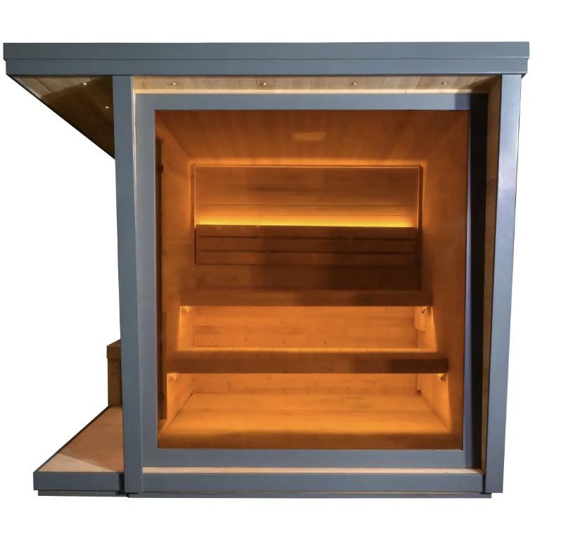 Max Heater 4-Person Carbonized Spruce Sauna – A Refined Indoor Home Retreat-4