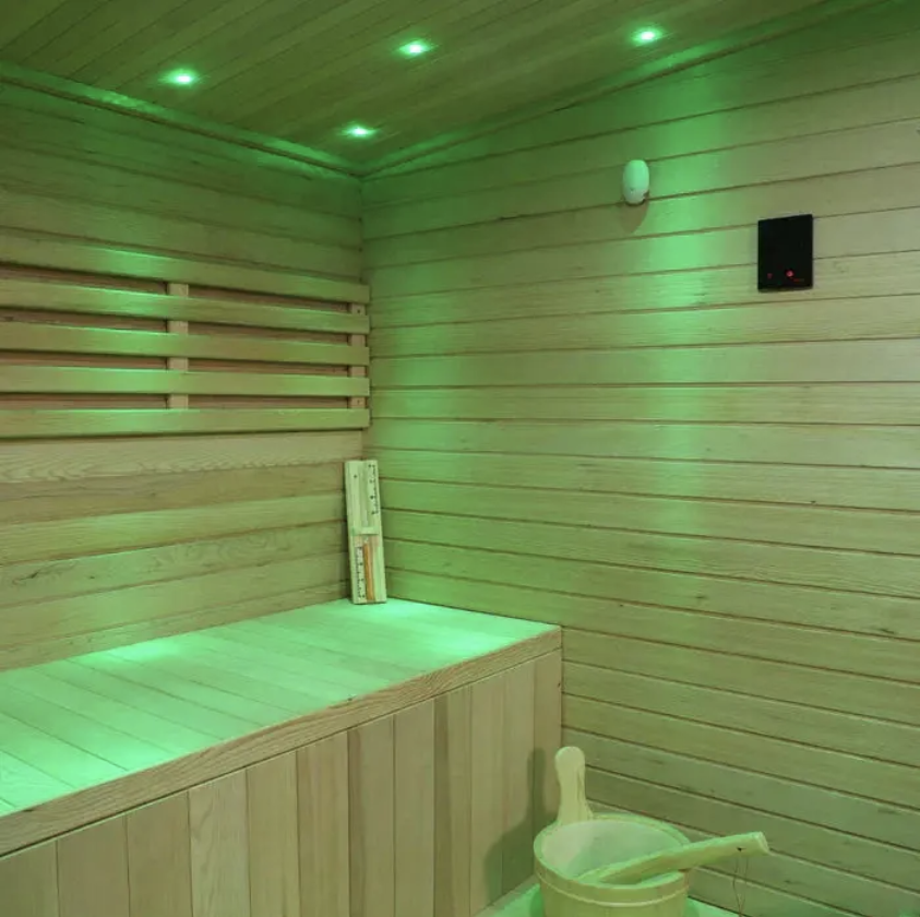 Max Heater Health Outdoor Steam Sauna – Black Square Style, Canadian Hemlock Crafted-14