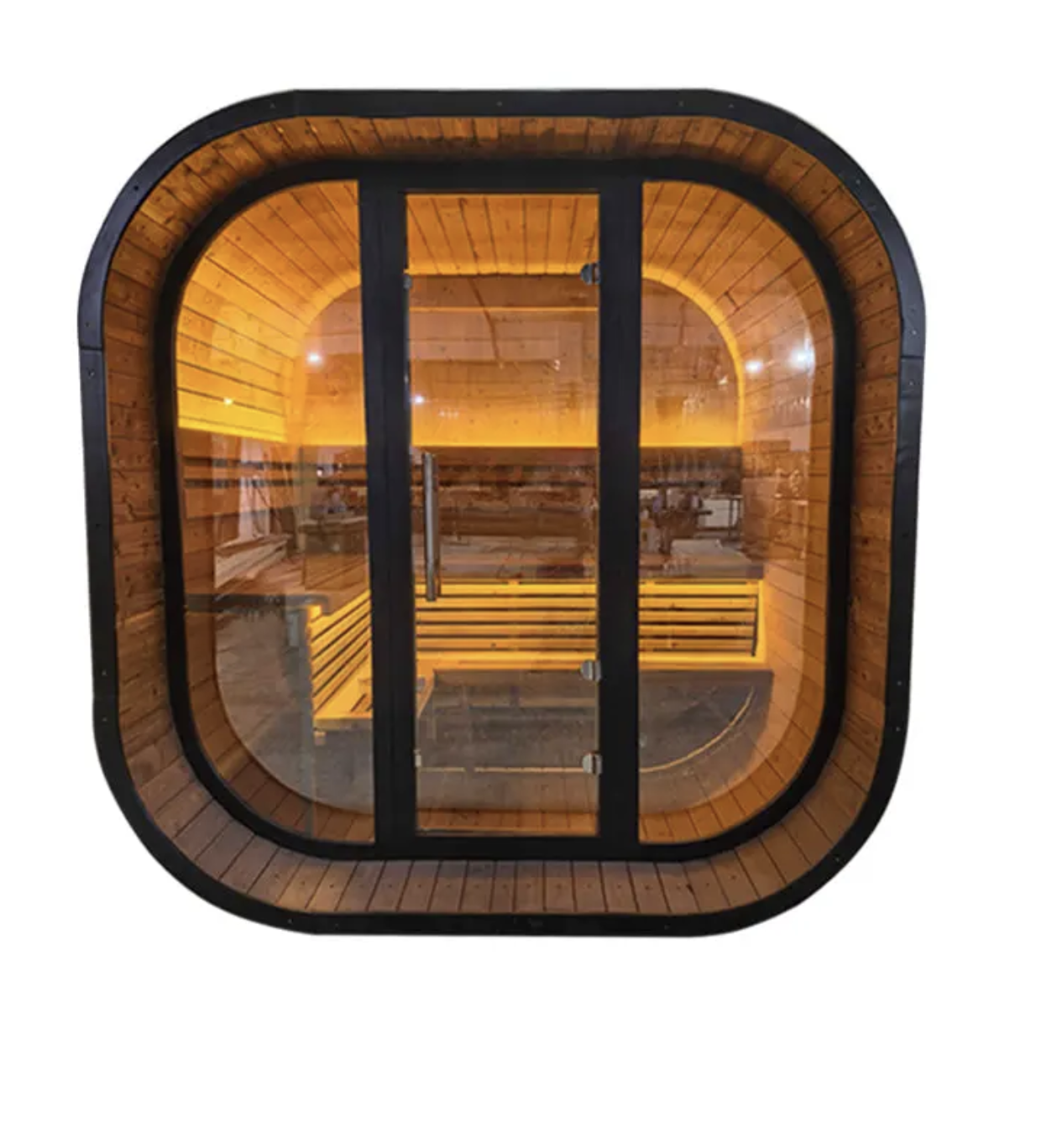 Max Heater Thermo-Spruce Black Cube Outdoor Sauna – A Premium 4-6 Person Wellness Haven-8
