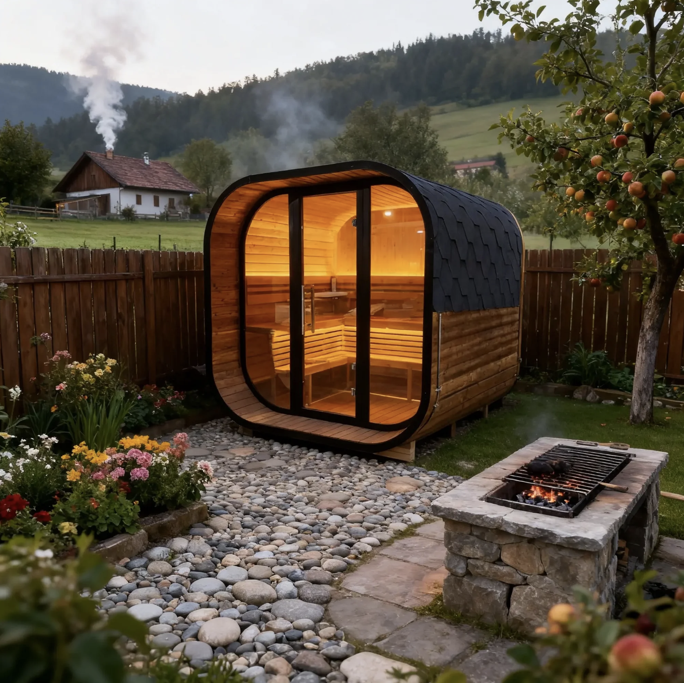 Max Heater Thermo-Spruce Black Cube Outdoor Sauna – A Premium 4-6 Person Wellness Haven-3