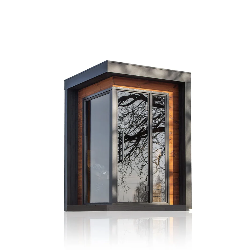 Max Heater Terra 04 – Nordic Glass-Wood Outdoor Sauna: Panoramic Luxury for Home Wellness-3